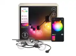 MediaMarkt Philips Hue Festavia Outdoor 7m - 10 Lampen Slimme Buitenarmatuur Zwart aanbieding