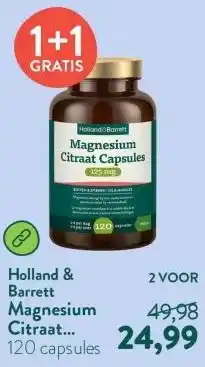 Holland & Barrett Magnesium Citraat Capsules 125mg aanbieding