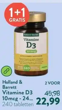 Holland & Barrett Vitamine D3 10mcg - 240 tabletten aanbieding