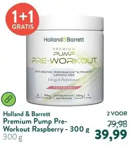 Holland & Barrett Premium Pump Pre-Workout Raspberry - 300 g aanbieding