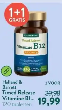 Holland & Barrett Timed Release Vitamine B12 1000mcg - 120 tabletten aanbieding