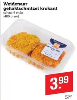 Coop Weidenaar gehaktschnitzel krokant aanbieding