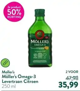 Holland & Barrett Möller's Omega-3 Levertraan Citroen aanbieding