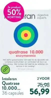 Holland & Barrett Quatrase 10.000 Enzymenmix - 36 capsules aanbieding