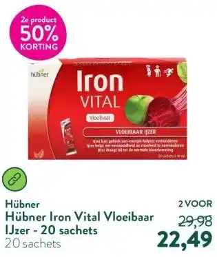Holland & Barrett Hübner Iron Vital Vloeibaar IJzer - 20 sachets aanbieding