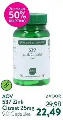 Holland & Barrett 537 Zink Citraat 25mg aanbieding