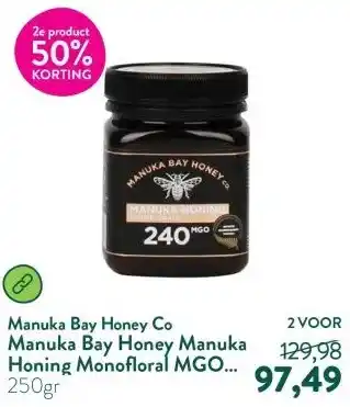 Holland & Barrett Manuka Bay Honey Manuka Honing Monofloral MGO 240 aanbieding