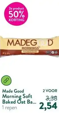 Holland & Barrett Morning Soft Baked Oat Bar Chocolate Chip aanbieding