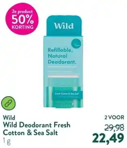 Holland & Barrett Wild Deodorant Fresh Cotton & Sea Salt aanbieding