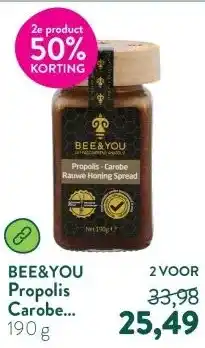 Holland & Barrett Propolis Carobe Rauwe Honing Spread - 190g aanbieding