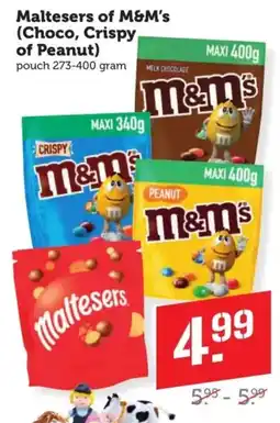 Coop Maltesers of M&M's (Choco, Crispy of Peanut) aanbieding