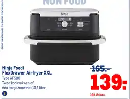 Makro Ninja Foodi FlexDrawer Airfryer XXL Type AF500 aanbieding