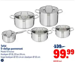 Makro Tefal 5-delige pannenset aanbieding