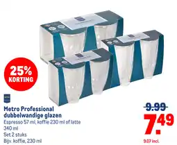 Makro Metro Professional dubbelwandige glazen aanbieding