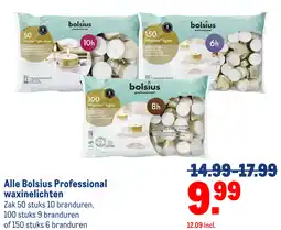 Makro Alle Bolsius Professional waxinelichten aanbieding