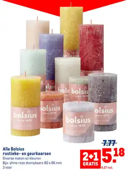 Makro Alle Bolsius rustieke- en geurkaarsen aanbieding
