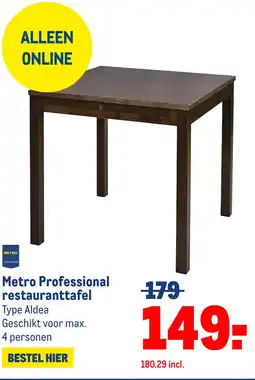 Makro Metro Professional restauranttafel aanbieding