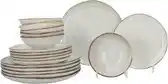 Bol.com Aardewerk Servies Flower Beige 6 persoons 18-delig - Beige aanbieding