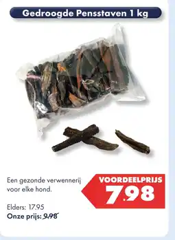 Huisdier Voordeelshop Gedroogde Pensstaven 1 kg aanbieding