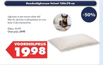 Huisdier Voordeelshop Hondenligkussen Velvet 100x70 cm aanbieding