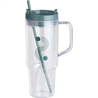 Albert Heijn Day Beker met rietje turquoise 1100ml aanbieding