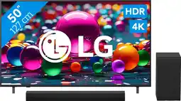 Coolblue LG 50 Smart UA75 4K (2025) + LG DS40T aanbieding