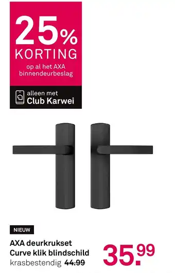 Karwei AXA deurkrukset Curve klik blindschild aanbieding