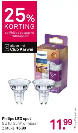 Karwei Philips LED spot aanbieding