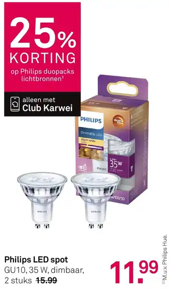 Karwei Philips LED spot aanbieding