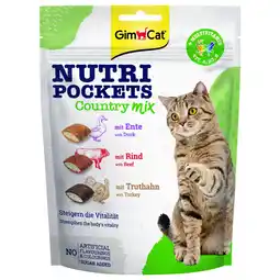 Pets Place Gimcat Nutri Pockets - Kattensnack - Eend Rund Kalkoen 150 g aanbieding
