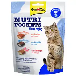 Pets Place Gimcat Nutri Pockets - Kattensnack - Mix Zeevis 150 g aanbieding