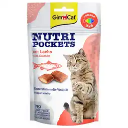Pets Place Gimcat Nutri Pockets - Kattensnack - Zalm 60 g aanbieding