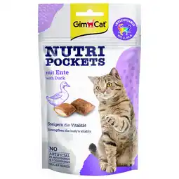 Pets Place Gimcat Nutri Pockets - Kattensnack - Eend 60 g aanbieding