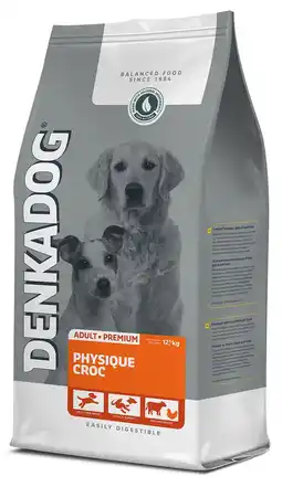 Pets Place Denkadog Physique Croc - Hondenvoer - Rund Kip Vis 12.5 kg aanbieding