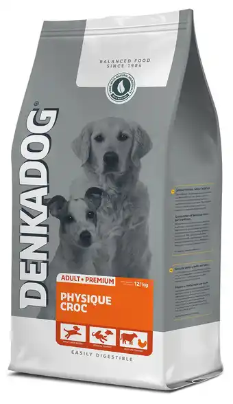 Pets Place Denkadog Physique Croc - Hondenvoer - Rund Kip Vis 12.5 kg aanbieding