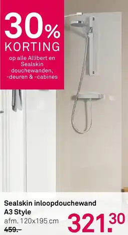 Karwei Sealskin inloopdouchewand A3 Style aanbieding