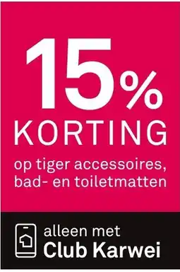 Karwei Op tiger accessoires, bad en toiletmatten aanbieding