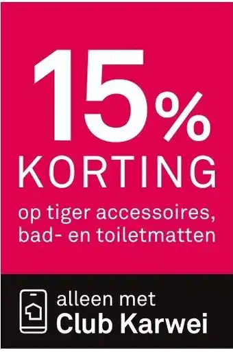 Karwei Op tiger accessoires, bad en toiletmatten aanbieding