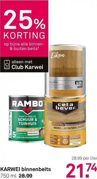 Karwei Karwei binnenbeits aanbieding