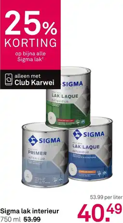 Karwei Sigma lak interieur aanbieding