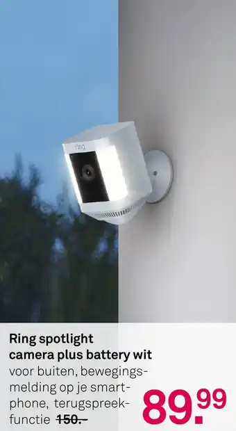 Karwei Ring spotlight camera plus battery wit aanbieding