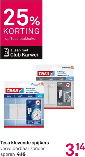 Karwei Tesa klevende spijkers aanbieding