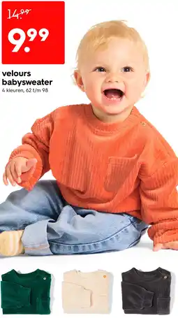 HEMA Velours babysweater aanbieding