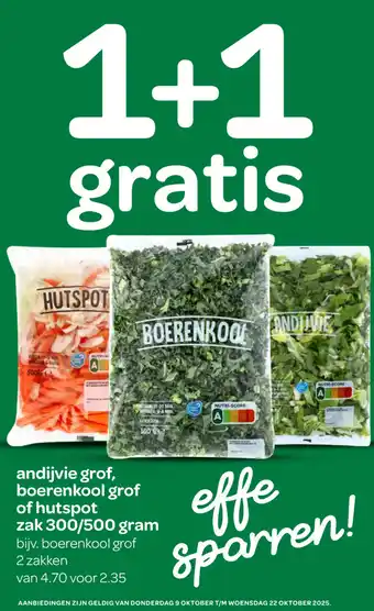 Spar Andijvie grof, boerenkool grof of hutspot aanbieding