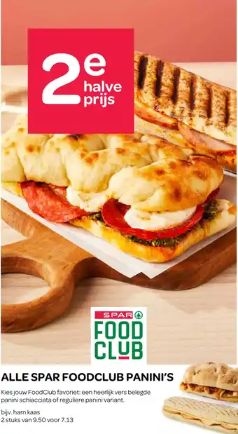 Spar Alle spar foodclub panini's aanbieding
