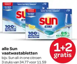 Spar Alle Sun vaatwastabletten aanbieding