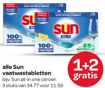 Spar Alle Sun vaatwastabletten aanbieding