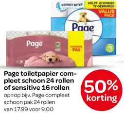 Spar Page toiletpapier compleet schoon 24 rollen of sensitive 16 rollen aanbieding