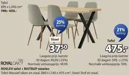 Jysk Royal Oak Roslev tafel aanbieding