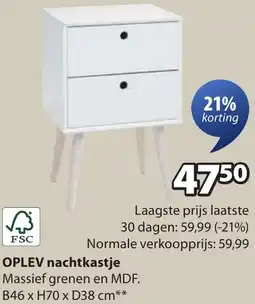 Jysk Oplev nachtkastje aanbieding